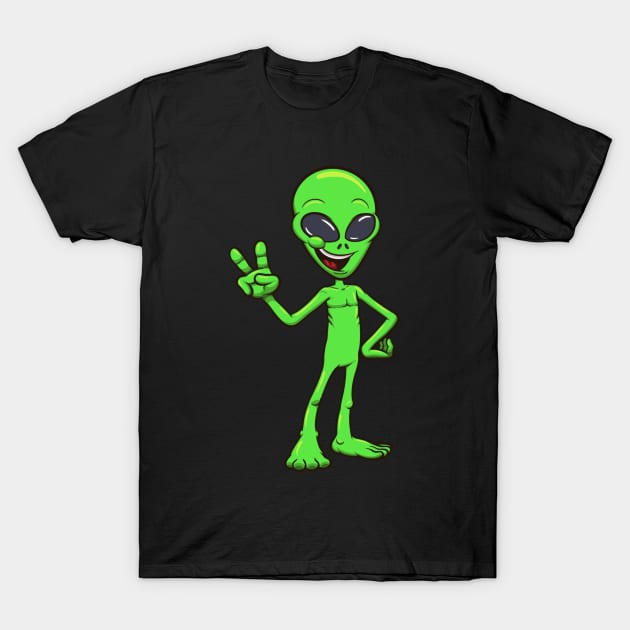 Friendly Alien T-Shirt by TheMaskedTooner